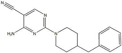 4-amino-2-(4-benzyl-1-piperidinyl)-5-pyrimidinecarbonitrile 구조식 이미지