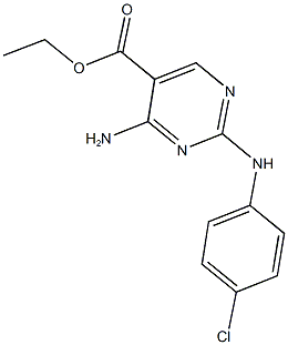 ethyl 4-amino-2-(4-chloroanilino)-5-pyrimidinecarboxylate Structure