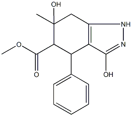 methyl 3,6-dihydroxy-6-methyl-4-phenyl-4,5,6,7-tetrahydro-1H-indazole-5-carboxylate Structure