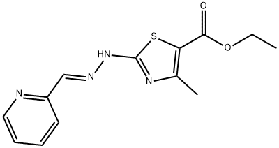 ethyl 4-methyl-2-[2-(2-pyridinylmethylene)hydrazino]-1,3-thiazole-5-carboxylate 구조식 이미지