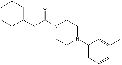 N-cyclohexyl-4-(3-methylphenyl)-1-piperazinecarboxamide 구조식 이미지