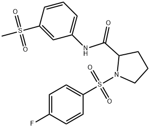 1-[(4-fluorophenyl)sulfonyl]-N-[3-(methylsulfonyl)phenyl]-2-pyrrolidinecarboxamide 구조식 이미지