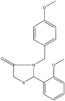 3-(4-methoxybenzyl)-2-(2-methoxyphenyl)-1,3-thiazolidin-4-one 구조식 이미지