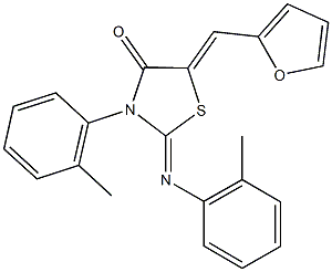 5-(2-furylmethylene)-3-(2-methylphenyl)-2-[(2-methylphenyl)imino]-1,3-thiazolidin-4-one Structure