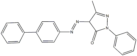 4-([1,1'-biphenyl]-4-yldiazenyl)-5-methyl-2-phenyl-2,4-dihydro-3H-pyrazol-3-one Structure