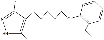 4-[5-(2-ethylphenoxy)pentyl]-3,5-dimethyl-1H-pyrazole 구조식 이미지