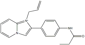 1-allyl-2-[4-(propionylamino)phenyl]imidazo[1,2-a]pyridin-1-ium 구조식 이미지