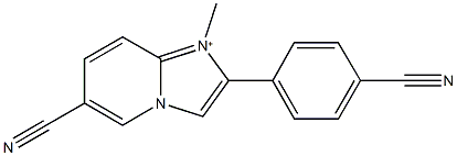 6-cyano-2-(4-cyanophenyl)-1-methylimidazo[1,2-a]pyridin-1-ium Structure