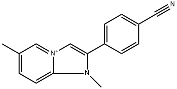 2-(4-cyanophenyl)-1,6-dimethylimidazo[1,2-a]pyridin-1-ium Structure