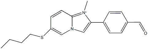 6-(butylsulfanyl)-2-(4-formylphenyl)-1-methylimidazo[1,2-a]pyridin-1-ium Structure