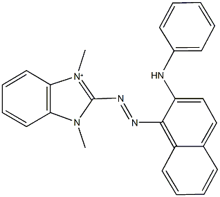 2-[(2-anilino-1-naphthyl)diazenyl]-1,3-dimethyl-3H-benzimidazol-1-ium Structure