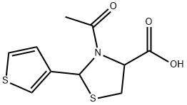 3-acetyl-2-(3-thienyl)-1,3-thiazolidine-4-carboxylic acid Structure