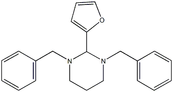 2-furan-2-yl-1,3-bis(phenylmethyl)hexahydropyrimidine 구조식 이미지