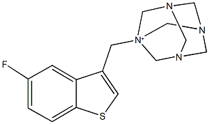 1-[(5-fluoro-1-benzothien-3-yl)methyl]-3,5,7-triaza-1-azoniatricyclo[3.3.1.1~3,7~]decane 구조식 이미지
