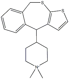 4-(4,9-dihydrothieno[2,3-c][2]benzothiepin-4-yl)-1,1-dimethylpiperidinium 구조식 이미지