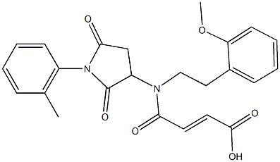 4-{[2-(2-methoxyphenyl)ethyl][1-(2-methylphenyl)-2,5-dioxo-3-pyrrolidinyl]amino}-4-oxo-2-butenoic acid 구조식 이미지