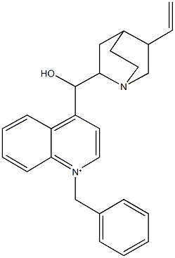 1-benzyl-4-[hydroxy(5-vinyl-1-azabicyclo[2.2.2]oct-2-yl)methyl]quinolinium 구조식 이미지