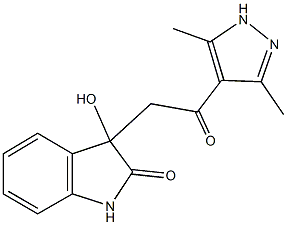 3-[2-(3,5-dimethyl-1H-pyrazol-4-yl)-2-oxoethyl]-3-hydroxy-1,3-dihydro-2H-indol-2-one 구조식 이미지