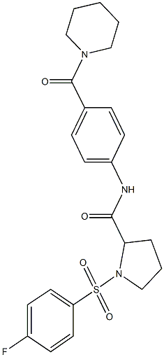 1-[(4-fluorophenyl)sulfonyl]-N-[4-(1-piperidinylcarbonyl)phenyl]-2-pyrrolidinecarboxamide Structure