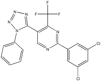 2-(3,5-dichlorophenyl)-5-(1-phenyl-1H-tetraazol-5-yl)-4-(trifluoromethyl)pyrimidine Structure