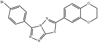 3-(4-bromophenyl)-6-(2,3-dihydro-1,4-benzodioxin-6-yl)[1,2,4]triazolo[3,4-b][1,3,4]thiadiazole 구조식 이미지