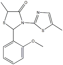 2-(2-methoxyphenyl)-5-methyl-3-(5-methyl-1,3-thiazol-2-yl)-1,3-thiazolidin-4-one Structure