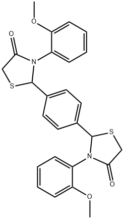 3-(2-methoxyphenyl)-2-{4-[3-(2-methoxyphenyl)-4-oxo-1,3-thiazolidin-2-yl]phenyl}-1,3-thiazolidin-4-one 구조식 이미지