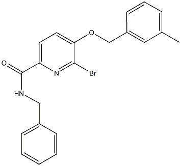 N-benzyl-6-bromo-5-[(3-methylbenzyl)oxy]-2-pyridinecarboxamide Structure