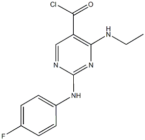 4-(ethylamino)-2-(4-fluoroanilino)-5-pyrimidinecarbonyl chloride Structure