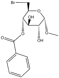 methyl 4-O-benzoyl-6-bromo-6-deoxyhexopyranoside Structure