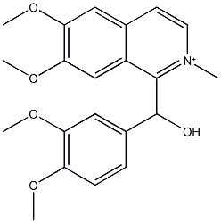 1-[(3,4-dimethoxyphenyl)(hydroxy)methyl]-6,7-dimethoxy-2-methylisoquinolinium 구조식 이미지