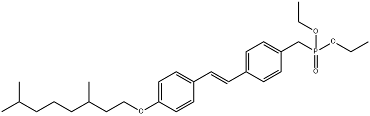 diethyl 4-(2-{4-[(3,7-dimethyloctyl)oxy]phenyl}vinyl)benzylphosphonate Structure