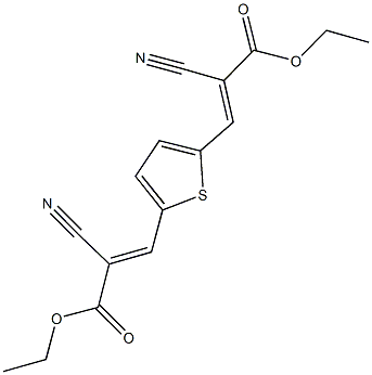 ethyl 2-cyano-3-[5-(2-cyano-3-ethoxy-3-oxo-1-propenyl)-2-thienyl]acrylate Structure