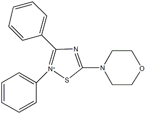 5-(4-morpholinyl)-2,3-diphenyl-1,2,4-thiadiazol-2-ium 구조식 이미지