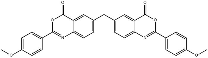 2-(4-methoxyphenyl)-6-{[2-(4-methoxyphenyl)-4-oxo-4H-3,1-benzoxazin-6-yl]methyl}-4H-3,1-benzoxazin-4-one 구조식 이미지