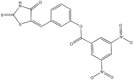 3-[(4-oxo-2-thioxo-1,3-thiazolidin-5-ylidene)methyl]phenyl 3,5-bisnitrobenzoate 구조식 이미지