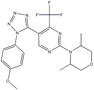 4-{5-[2-(3,5-dimethyl-4-morpholinyl)-4-(trifluoromethyl)-5-pyrimidinyl]-1H-tetraazol-1-yl}phenyl methyl ether 구조식 이미지