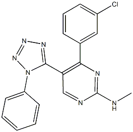 N-[4-(3-chlorophenyl)-5-(1-phenyl-1H-tetraazol-5-yl)-2-pyrimidinyl]-N-methylamine 구조식 이미지