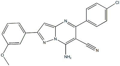 7-amino-5-(4-chlorophenyl)-2-(3-methoxyphenyl)pyrazolo[1,5-a]pyrimidine-6-carbonitrile Structure