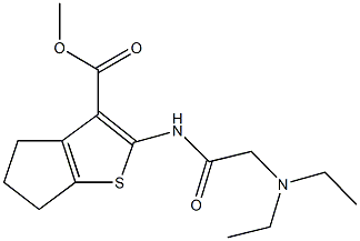 methyl 2-{[(diethylamino)acetyl]amino}-5,6-dihydro-4H-cyclopenta[b]thiophene-3-carboxylate 구조식 이미지