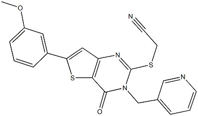 {[6-(3-methoxyphenyl)-4-oxo-3-(3-pyridinylmethyl)-3,4-dihydrothieno[3,2-d]pyrimidin-2-yl]sulfanyl}acetonitrile 구조식 이미지