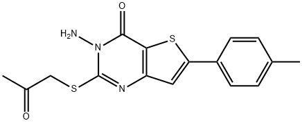 3-amino-6-(4-methylphenyl)-2-[(2-oxopropyl)sulfanyl]thieno[3,2-d]pyrimidin-4(3H)-one Structure