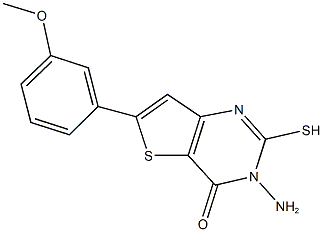 3-amino-6-(3-methoxyphenyl)-2-sulfanylthieno[3,2-d]pyrimidin-4(3H)-one 구조식 이미지