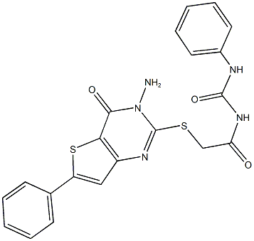 N-{[(3-amino-4-oxo-6-phenyl-3,4-dihydrothieno[3,2-d]pyrimidin-2-yl)sulfanyl]acetyl}-N'-phenylurea Structure