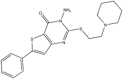 3-amino-6-phenyl-2-{[2-(1-piperidinyl)ethyl]sulfanyl}thieno[3,2-d]pyrimidin-4(3H)-one Structure