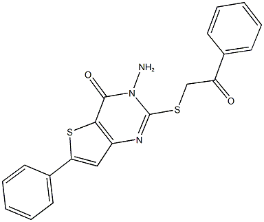 3-amino-2-[(2-oxo-2-phenylethyl)sulfanyl]-6-phenylthieno[3,2-d]pyrimidin-4(3H)-one 구조식 이미지