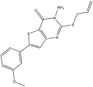 2-(allylsulfanyl)-3-amino-6-(3-methoxyphenyl)thieno[3,2-d]pyrimidin-4(3H)-one Structure