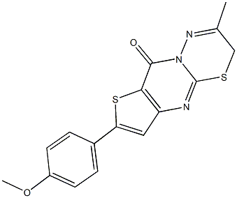 8-(4-methoxyphenyl)-3-methyl-2H,6H-thieno[3',2':4,5]pyrimido[2,1-b][1,3,4]thiadiazin-6-one Structure