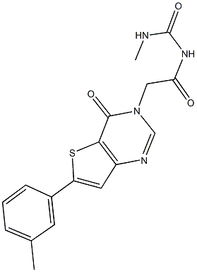 N-methyl-N'-[(6-(3-methylphenyl)-4-oxothieno[3,2-d]pyrimidin-3(4H)-yl)acetyl]urea 구조식 이미지