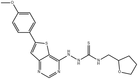 2-[6-(4-methoxyphenyl)thieno[3,2-d]pyrimidin-4-yl]-N-(tetrahydro-2-furanylmethyl)hydrazinecarbothioamide Structure